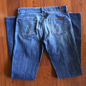 7 For All Mankind Blue Boot Cut Jeans